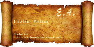 Eizler Anina névjegykártya